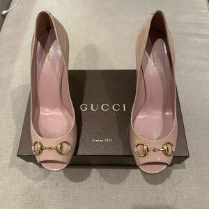 Gucci Women's Pink Peep-Toe Heels
